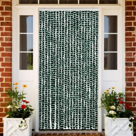 Cortina mosquitera chenilla verde y blanco 90x220 cm