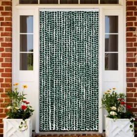 Cortina mosquitera chenilla verde y blanco 100x220 cm