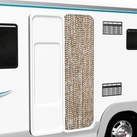 Cortina mosquitera de chenilla beige y marrón 56x185 cm Cortina mosquitera de chenilla beige y marrón 56x185 cm