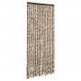 Cortina mosquitera de chenilla beige y marrón 56x185 cm