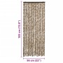 Cortina mosquitera de chenilla beige y marrón 56x185 cm