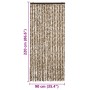 Cortina mosquitera beige y marrón chenilla 90x220 cm