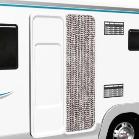 Cortina mosquitera de chenilla marrón y blanca 56x185 cm Cortina mosquitera de chenilla marrón y blanca 56x185 cm