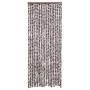 Cortina mosquitera de chenilla marrón y blanca 56x185 cm