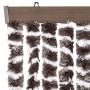 Cortina mosquitera de chenilla marrón y blanca 56x185 cm