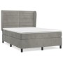 Box spring bed with light gray velvet mattress 140x190 cm by vidaXL, Beds and slatted bases - Ref: Foro24-3129267, Price: 538...