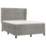 Box spring bed with light gray velvet mattress 140x190 cm by vidaXL, Beds and slatted bases - Ref: Foro24-3129267, Price: 538...