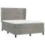 Box spring bed with light gray velvet mattress 140x190 cm by vidaXL, Beds and slatted bases - Ref: Foro24-3129267, Price: 534...