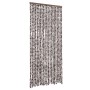 Cortina mosquitera chenilla marrón y blanco 90x220 cm