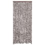 Cortina mosquitera chenilla marrón y blanco 90x220 cm