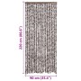 Cortina mosquitera chenilla marrón y blanco 90x220 cm