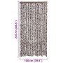 Cortina mosquitera chenilla marrón y blanco 100x220 cm