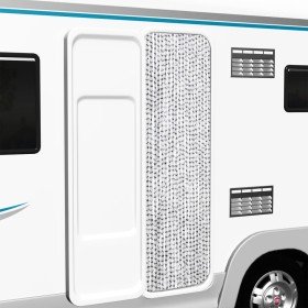 Cortina mosquitera de chenilla gris claro y oscuro 56x185 cm