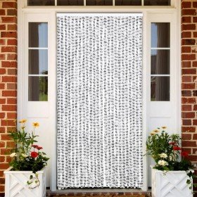 Cortina mosquitera de chenilla gris claro y oscuro 100x220 cm Cortina mosquitera de chenilla gris claro y oscuro 100x220 cm