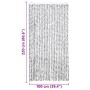 Cortina mosquitera de chenilla gris claro y oscuro 100x220 cm