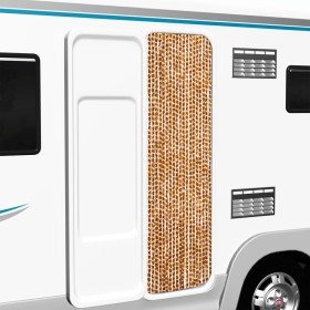 Cortina mosquitera de chenilla ocre y blanca 56x185 cm Cortina mosquitera de chenilla ocre y blanca 56x185 cm