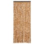 Cortina mosquitera de chenilla ocre y blanca 56x185 cm