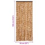 Cortina mosquitera de chenilla ocre y blanca 56x185 cm