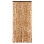 Cortina mosquitera chenilla ocre y blanco 90x220 cm