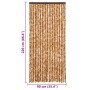Cortina mosquitera chenilla ocre y blanco 90x220 cm