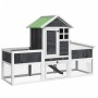 Conejera de madera maciza de pino gris 170x63x113 cm by vidaXL, Cages and habitats for small animals - Ref: Foro24-172293, Pr...