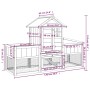 Conejera de madera maciza de pino gris 170x63x113 cm by vidaXL, Cages and habitats for small animals - Ref: Foro24-172293, Pr...