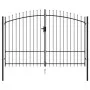 Cancel with double gate fence with black steel spikes 3x2 m by vidaXL, garden gates - Ref: Foro24-145738, Price: 254,64 €, Di...