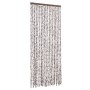Cortina mosquitera de chenilla gris taupe y blanca 56x185 cm