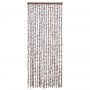 Cortina mosquitera de chenilla gris taupe y blanca 56x185 cm