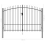 Cancel with double gate fence with black steel spikes 3x2 m by vidaXL, garden gates - Ref: Foro24-145738, Price: 259,93 €, Di...