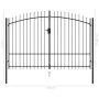 Cancel with double gate fence with black steel spikes 3x2 m by vidaXL, garden gates - Ref: Foro24-145738, Price: 254,64 €, Di...
