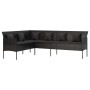 L-förmiges Gartensofa mit schwarzen synthetischen Rattankissen von vidaXL, Outdoor-Sofas - Ref: Foro24-362336, Preis: 261,08 ...
