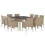 11-Piece Garden Dining Set Beige Synthetic Rattan by vidaXL, Garden sets - Ref: Foro24-3058564, Price: 854,54 €, Discount: %