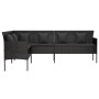L-förmiges Gartensofa mit schwarzen synthetischen Rattankissen von vidaXL, Outdoor-Sofas - Ref: Foro24-362336, Preis: 261,08 ...