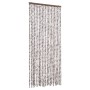 Cortina mosquitera chenilla gris taupe y blanco 90x220 cm
