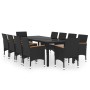 11-teiliges Garten-Esszimmerset aus synthetischem Rattan, schwarz von vidaXL, Gartensets - Ref: Foro24-3058578, Preis: 756,13...