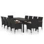 11-teiliges Garten-Esszimmerset aus synthetischem Rattan, schwarz von vidaXL, Gartensets - Ref: Foro24-3058578, Preis: 834,67...