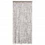 Cortina mosquitera chenilla gris taupe y blanco 90x220 cm