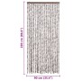 Cortina mosquitera chenilla gris taupe y blanco 90x220 cm
