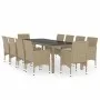11-Piece Garden Dining Set Beige Synthetic Rattan by vidaXL, Garden sets - Ref: Foro24-3058574, Price: 826,51 €, Discount: %