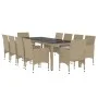 11-Piece Garden Dining Set Beige Synthetic Rattan by vidaXL, Garden sets - Ref: Foro24-3058574, Price: 826,51 €, Discount: %
