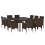 Garden dining set 11 pieces brown synthetic rattan by vidaXL, Garden sets - Ref: Foro24-3058565, Price: 857,61 €, Discount: %