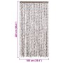 Cortina mosquitera chenilla gris taupe y blanco 100x220 cm