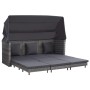 Extendable 3-seater sofa bed with gray synthetic rattan canopy by vidaXL, Outdoor sofas - Ref: Foro24-46077, Price: 652,72 €,...