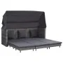 Extendable 3-seater sofa bed with gray synthetic rattan canopy by vidaXL, Outdoor sofas - Ref: Foro24-46077, Price: 1,00 €, D...
