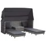 Sofá cama extensible 3 plazas con capota ratán sintético gris de vidaXL, Sofás de exterior - Ref: Foro24-46077, Precio: 1,00 ...