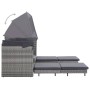 Extendable 3-seater sofa bed with gray synthetic rattan canopy by vidaXL, Outdoor sofas - Ref: Foro24-46077, Price: 652,72 €,...