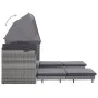 Extendable 3-seater sofa bed with gray synthetic rattan canopy by vidaXL, Outdoor sofas - Ref: Foro24-46077, Price: 1,00 €, D...