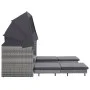 Extendable 3-seater sofa bed with gray synthetic rattan canopy by vidaXL, Outdoor sofas - Ref: Foro24-46077, Price: 1,00 €, D...