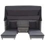 Extendable 3-seater sofa bed with gray synthetic rattan canopy by vidaXL, Outdoor sofas - Ref: Foro24-46077, Price: 1,00 €, D...